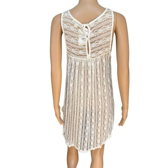 Painted Threads ivory boho lace hi low top blouse size M NWT - Picture 3 of 7